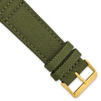 Olive Nylon Canvas Watch Band with Leather Lining, 20mm