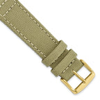 DeBeer 20mm Beige Nylon Canvas with Black Leather Lining and Gold-tone Buckle 7.75 inch Watch Band