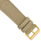 Beige Canvas Watch Band with Leather Lining, 20mm