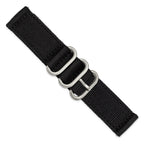 Black Nylon Watch Band with Silver-Tone Buckle 22mm