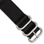 Black Nylon Watch Band with Silver-Tone Buckle 22mm