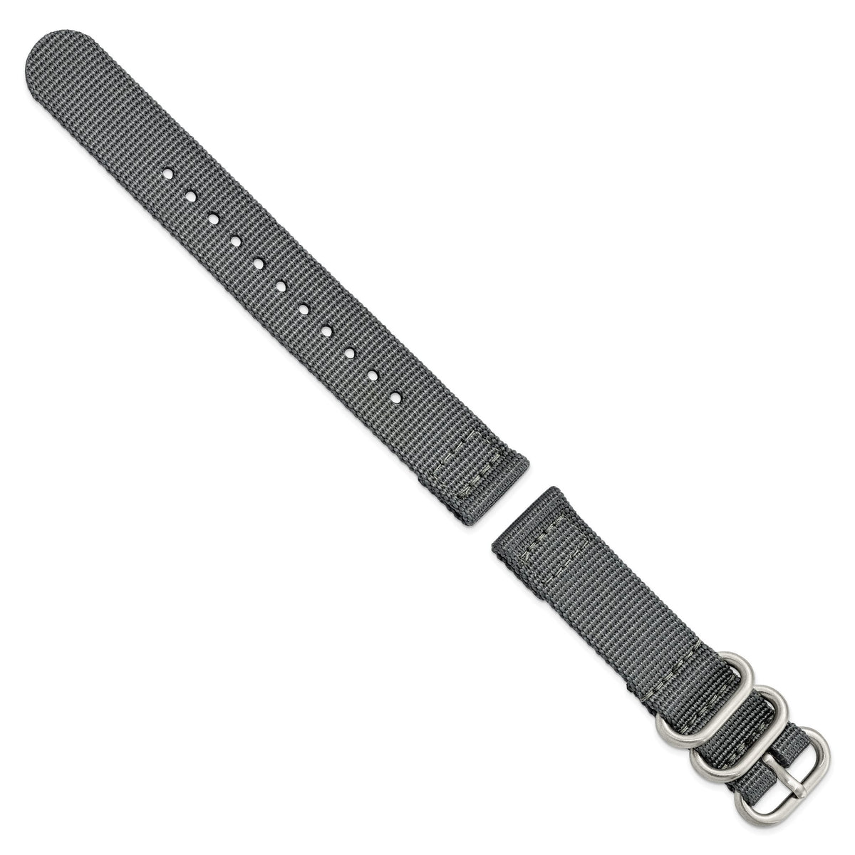 Grey Two-Piece Ballistic Nylon Watch Band in Fabric - Sophia Jewelers