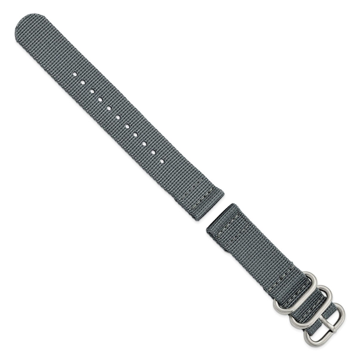 Grey Two-Piece Ballistic Nylon Watch Band in Fabric - Sophia Jewelers