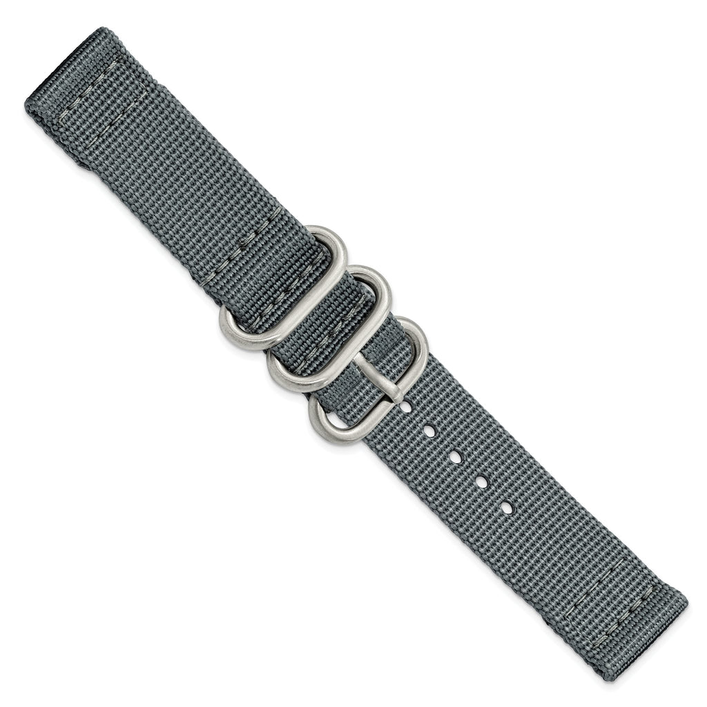 Grey Two-Piece Ballistic Nylon Watch Band in Fabric - Sophia Jewelers