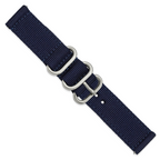 Navy Nylon Watch Band with Silver-Tone Buckle 20mm