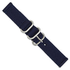 Navy Ballistic Nylon Watch Band in Stainless Steel, 18mm - Sophia Jewelers