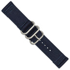 Navy Ballistic Nylon Watch Band in Stainless Steel, 18mm - Sophia Jewelers