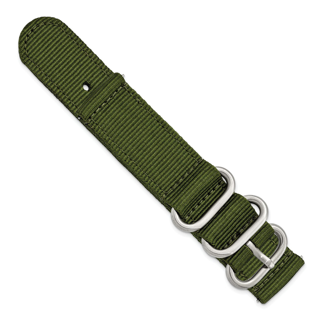 Two-Piece Olive Ballistic Nylon Watch Band in Fabric - Sophia Jewelers