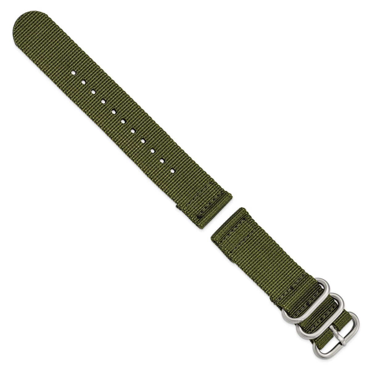 Two-Piece Olive Ballistic Nylon Watch Band in Fabric - Sophia Jewelers