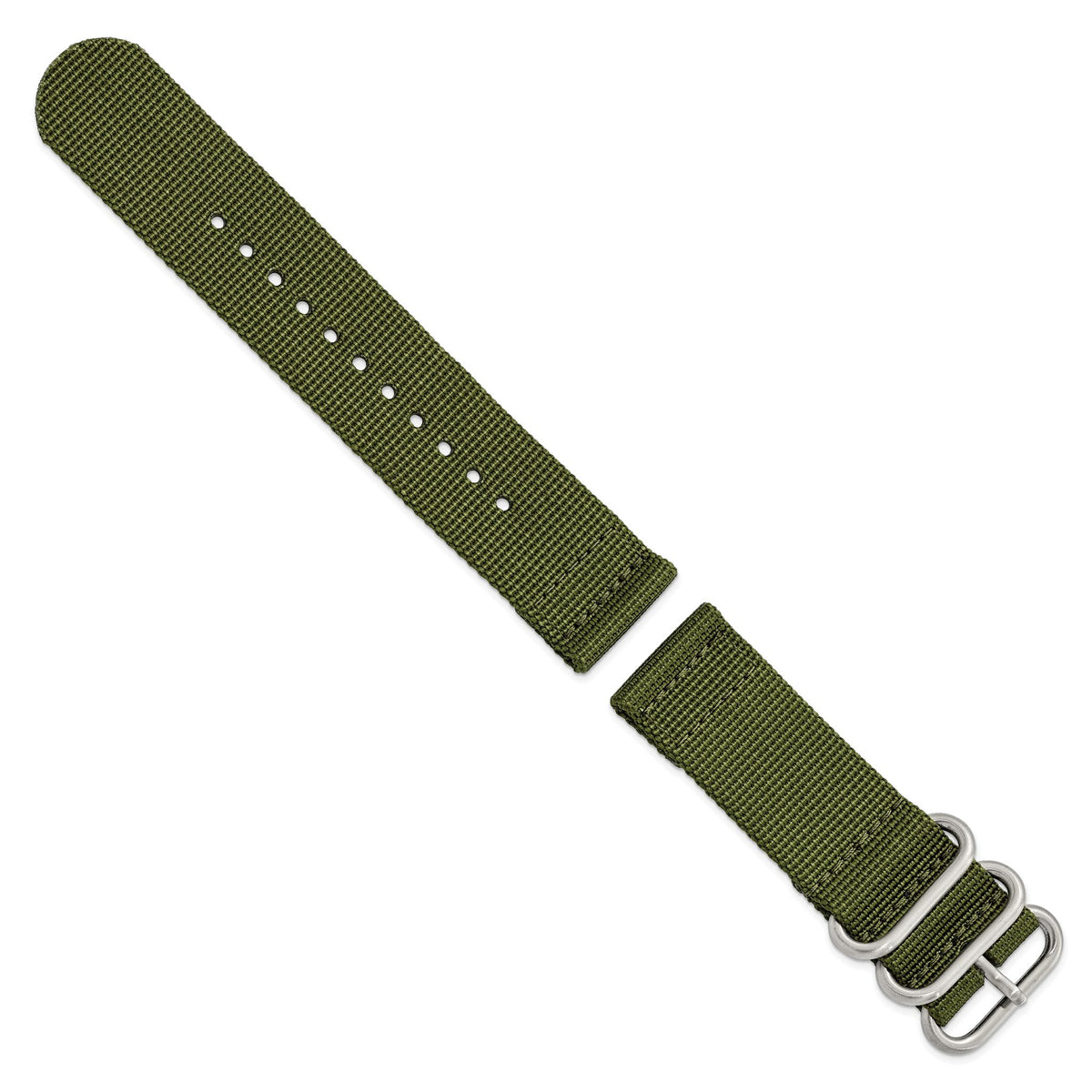 Two-Piece Olive Ballistic Nylon Watch Band in Fabric - Sophia Jewelers