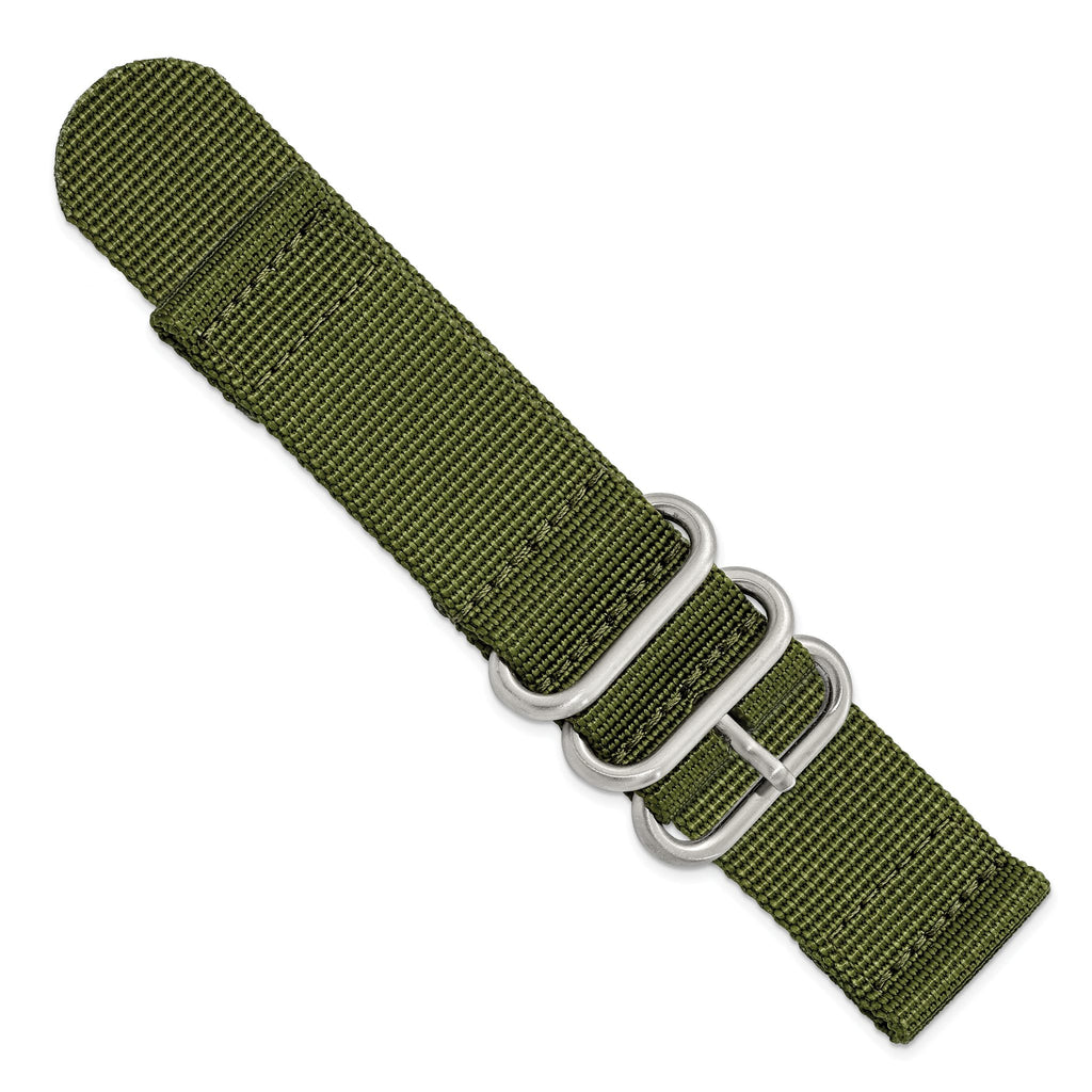 Two-Piece Olive Ballistic Nylon Watch Band in Fabric - Sophia Jewelers