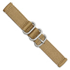 18mm Two-Piece Khaki Brown Ballistic Nylon with Brushed Stainless Steel Buckle and Quick Release Spring Bars 8.5 inch Watch Band