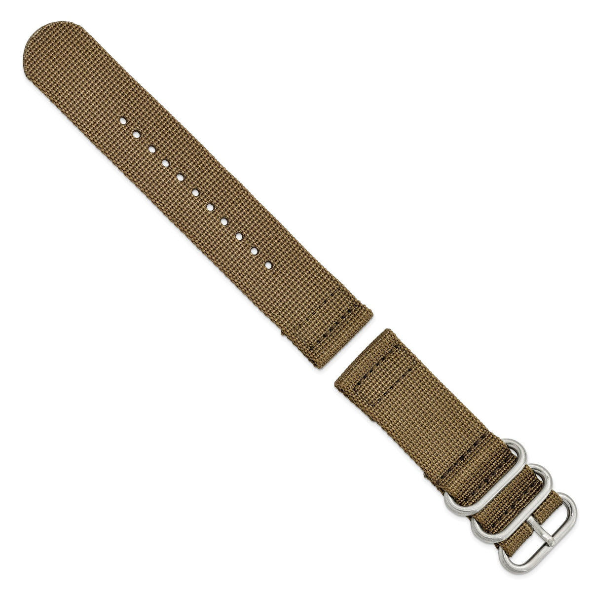 Two-Piece Ballistic Nylon Khaki Watch Band in Fabric - Sophia Jewelers