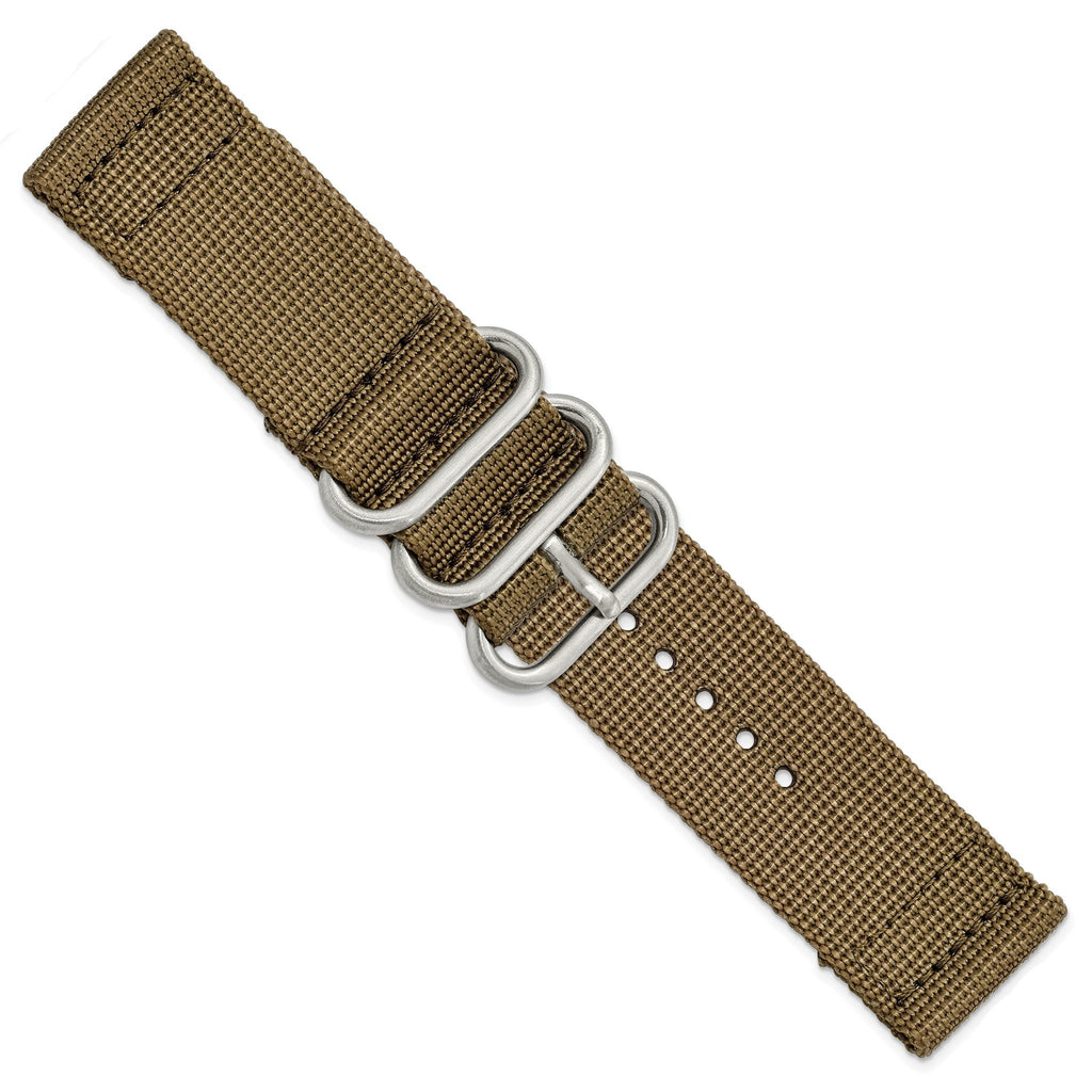 Two-Piece Ballistic Nylon Khaki Watch Band in Fabric - Sophia Jewelers