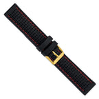 Red Ventilated Black Watch Band in Silicone Rubber - Sophia Jewelers