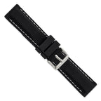 White Smooth Black Watch Band in Silicone Rubber - Sophia Jewelers