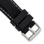 Smooth Silicone Watch Band in Black with Silver-Tone Buckle, 20mm