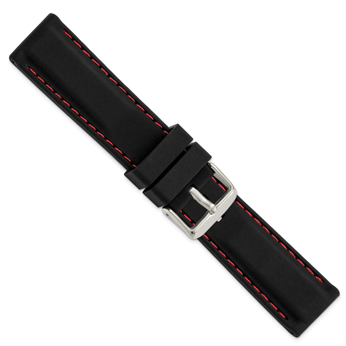 Red Stitching Watch Band in Silicone Rubber - Sophia Jewelers