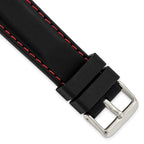 Red Stitching Watch Band in Silicone Rubber - Sophia Jewelers