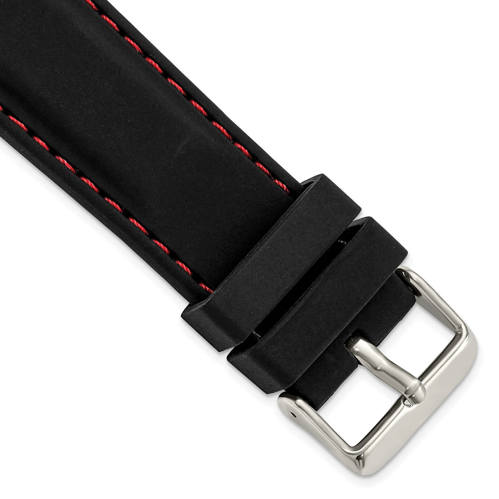 Red Stitching Watch Band in Silicone Rubber - Sophia Jewelers