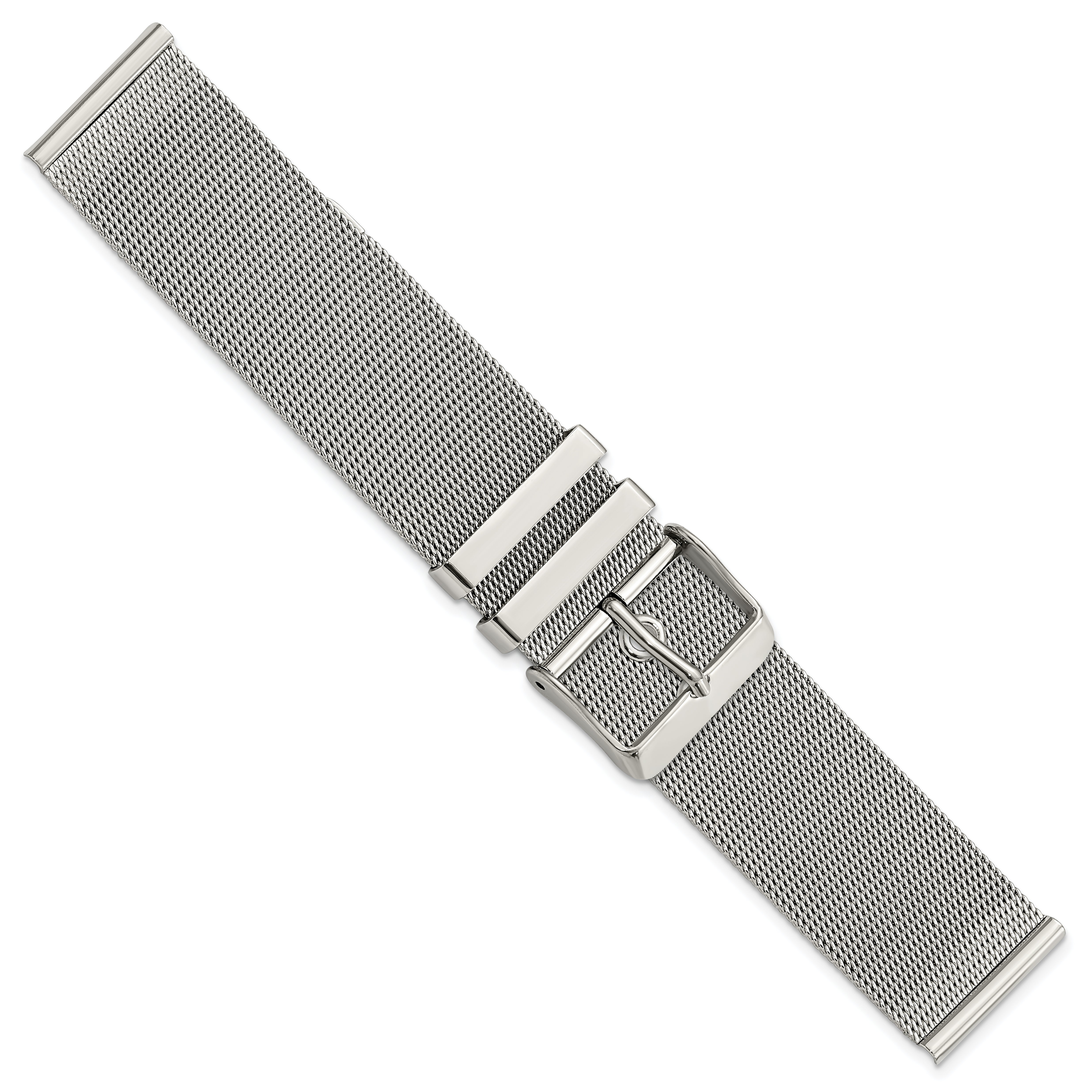 22mm Two-Piece Milanese Style Stainless Steel Fine Mesh 7.5 inch Watch Strap