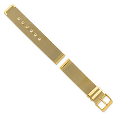 22mm Two-Piece Milanese Style Gold-tone Stainless Steel Fine Mesh 7.5 inch Watch Strap