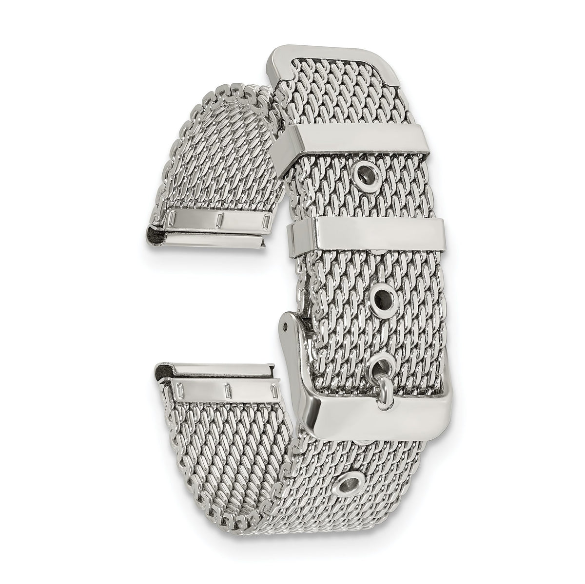 Two-Piece Mesh Watch Band in Stainless Steel, Silver-Tone - Sophia Jewelers