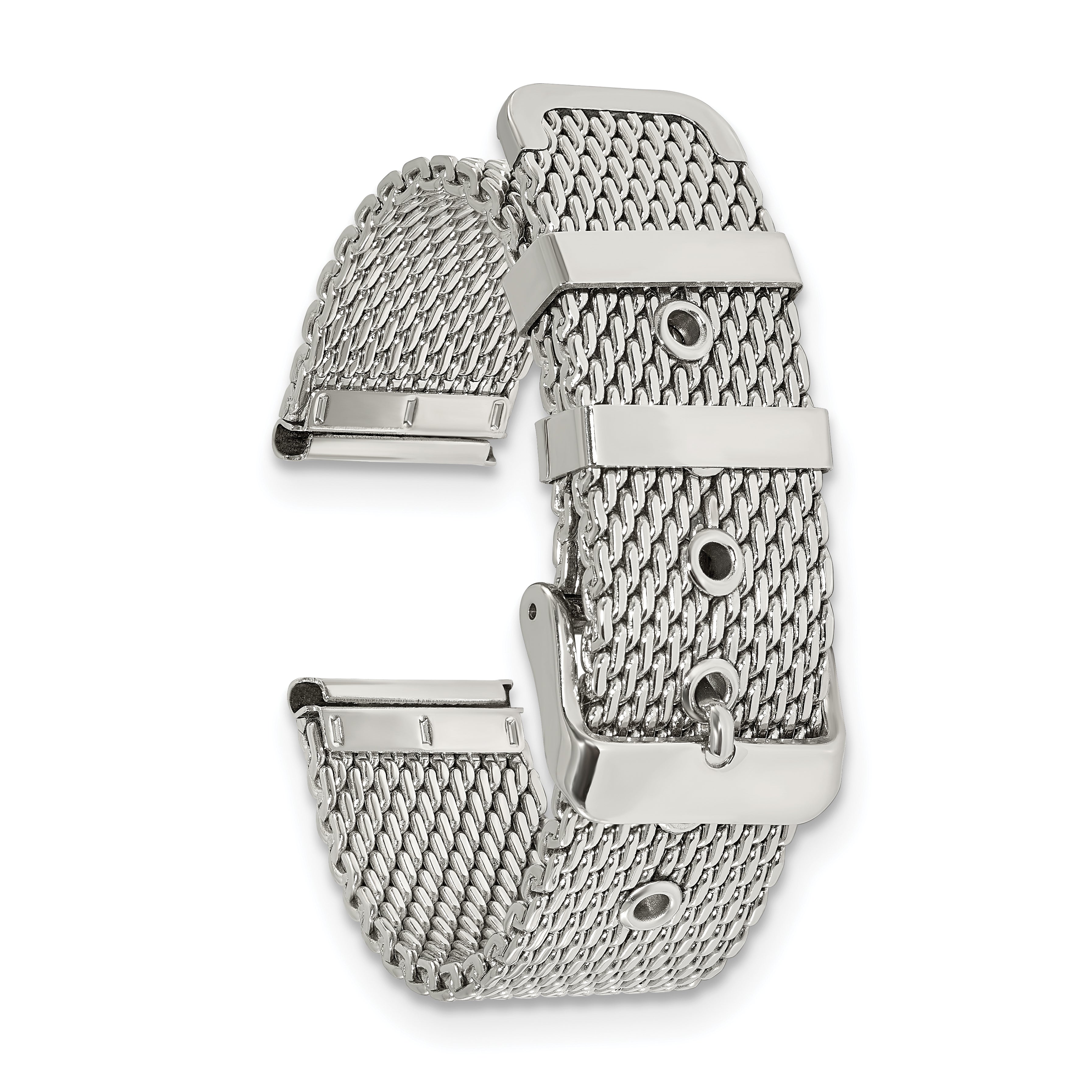 18mm Two-Piece Stainless Steel Mesh 7.5 inch Watch Strap