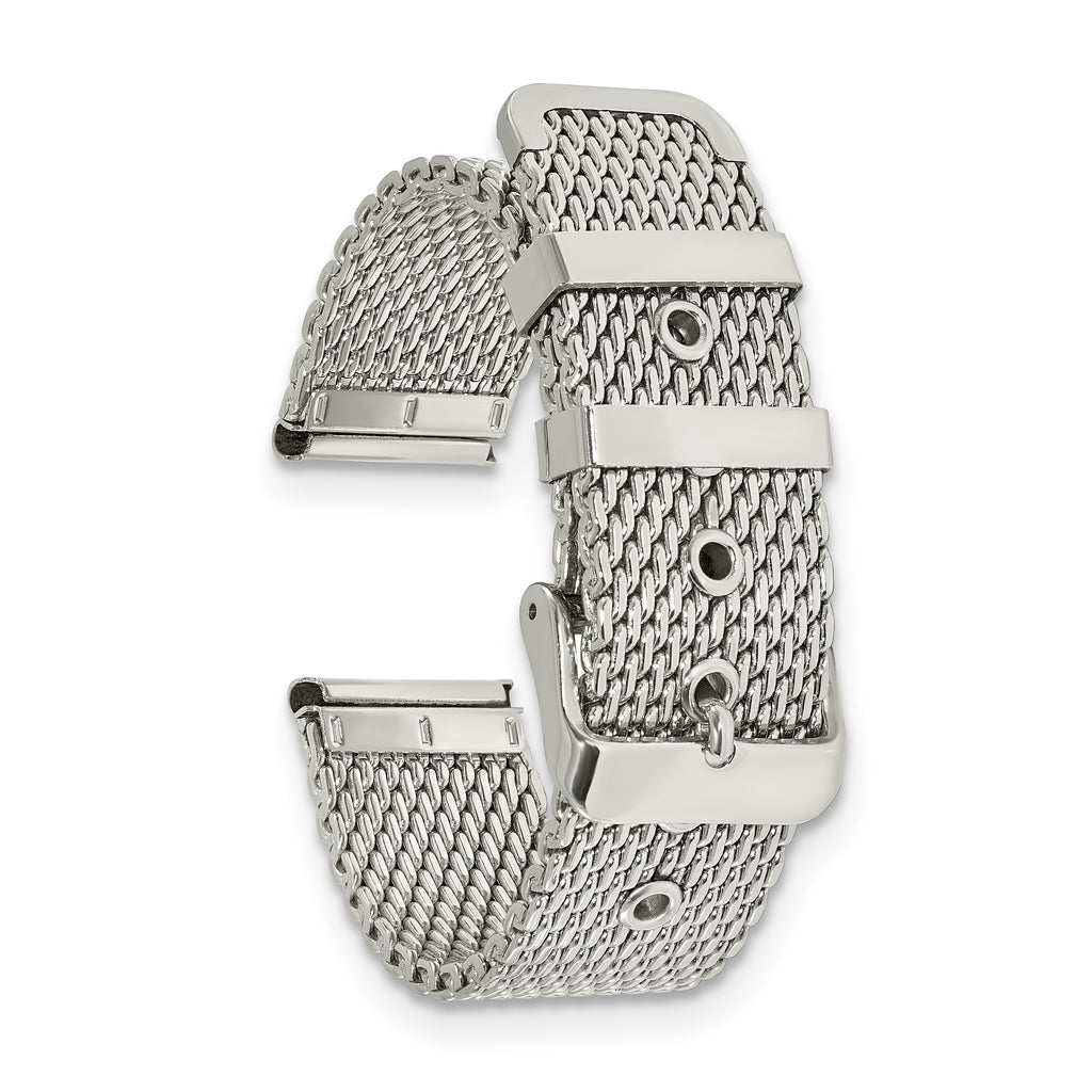 18mm Two-Piece Stainless Steel Mesh 7.5 inch Watch Strap