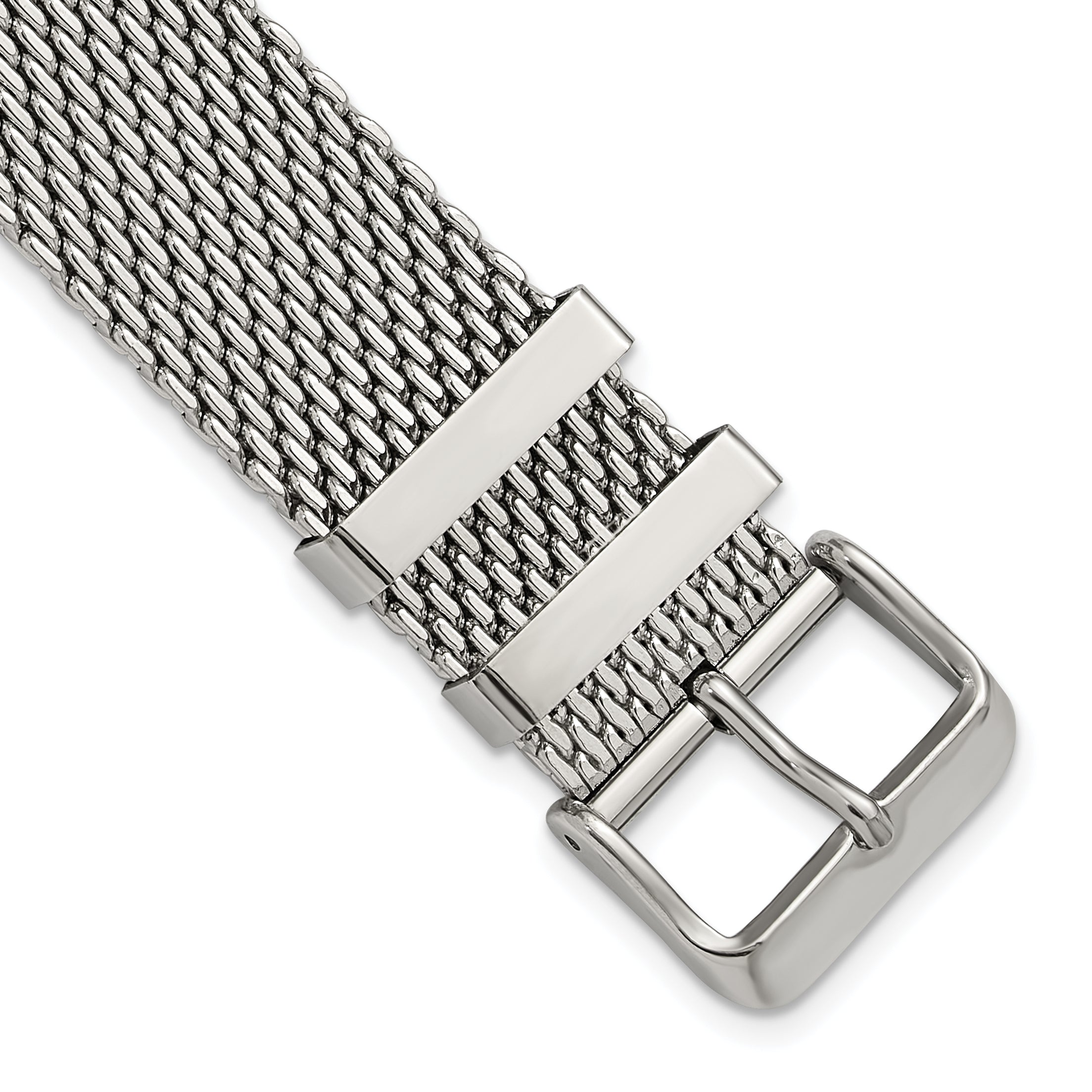 18mm Two-Piece Stainless Steel Mesh 7.5 inch Watch Strap Main image
