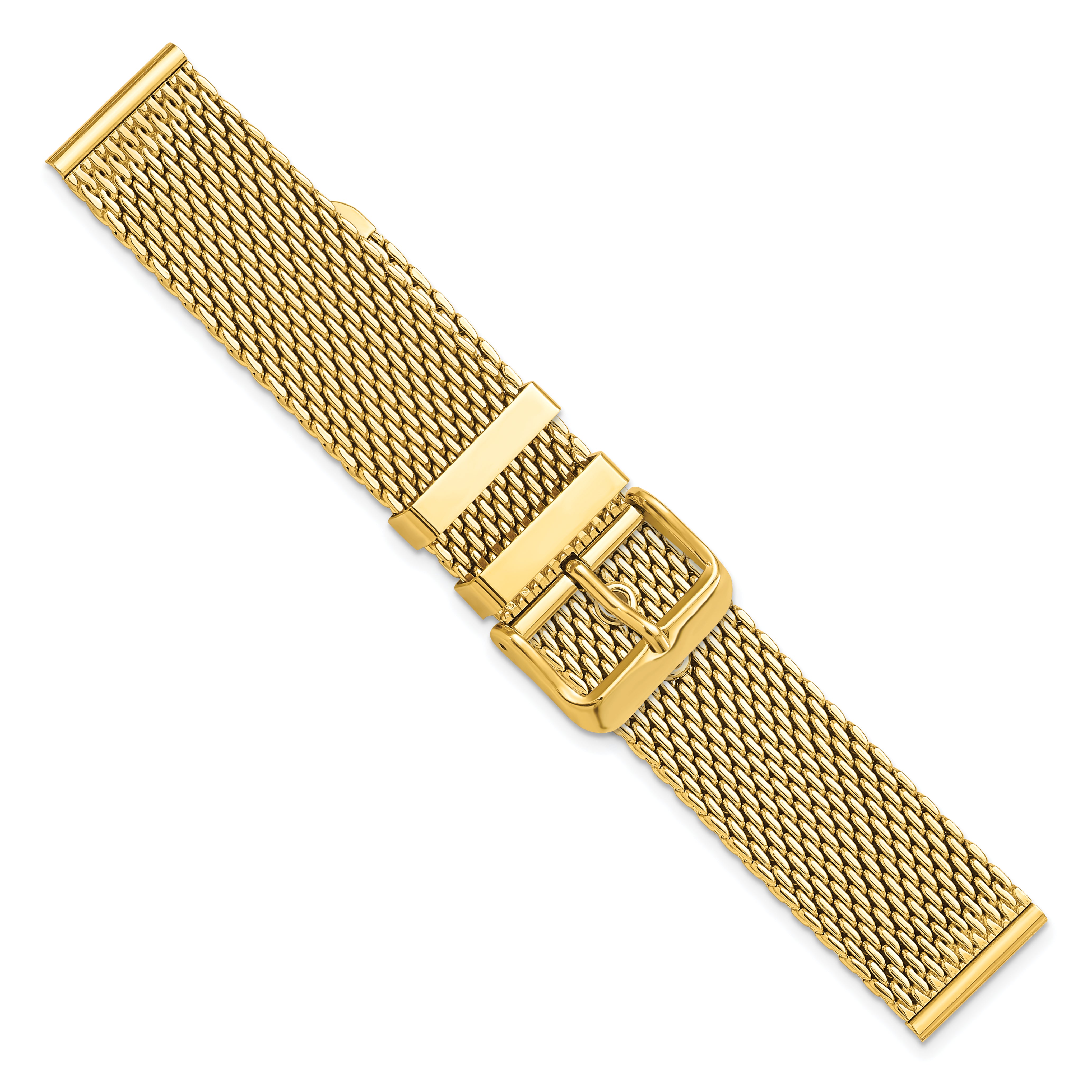 18mm Two-Piece Gold-tone Stainless Steel Mesh 7.5 inch Watch Strap