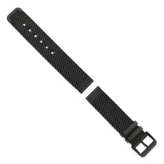 22mm Two-Piece Matte Black PVD-plated Stainless Steel Mesh 7.5 inch Watch Strap