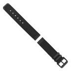18mm Two-Piece Matte Black PVD-plated Stainless Steel Mesh 7.5 inch Watch Strap