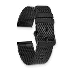 18mm Two-Piece Matte Black PVD-plated Stainless Steel Mesh 7.5 inch Watch Strap