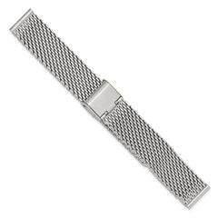 18mm Stainless Steel Mesh with Deployment Clasp 7.5 inch Watch Strap