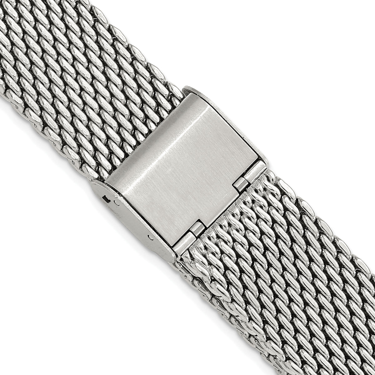 18mm Stainless Steel Mesh with Deployment Clasp 7.5 inch Watch Strap
