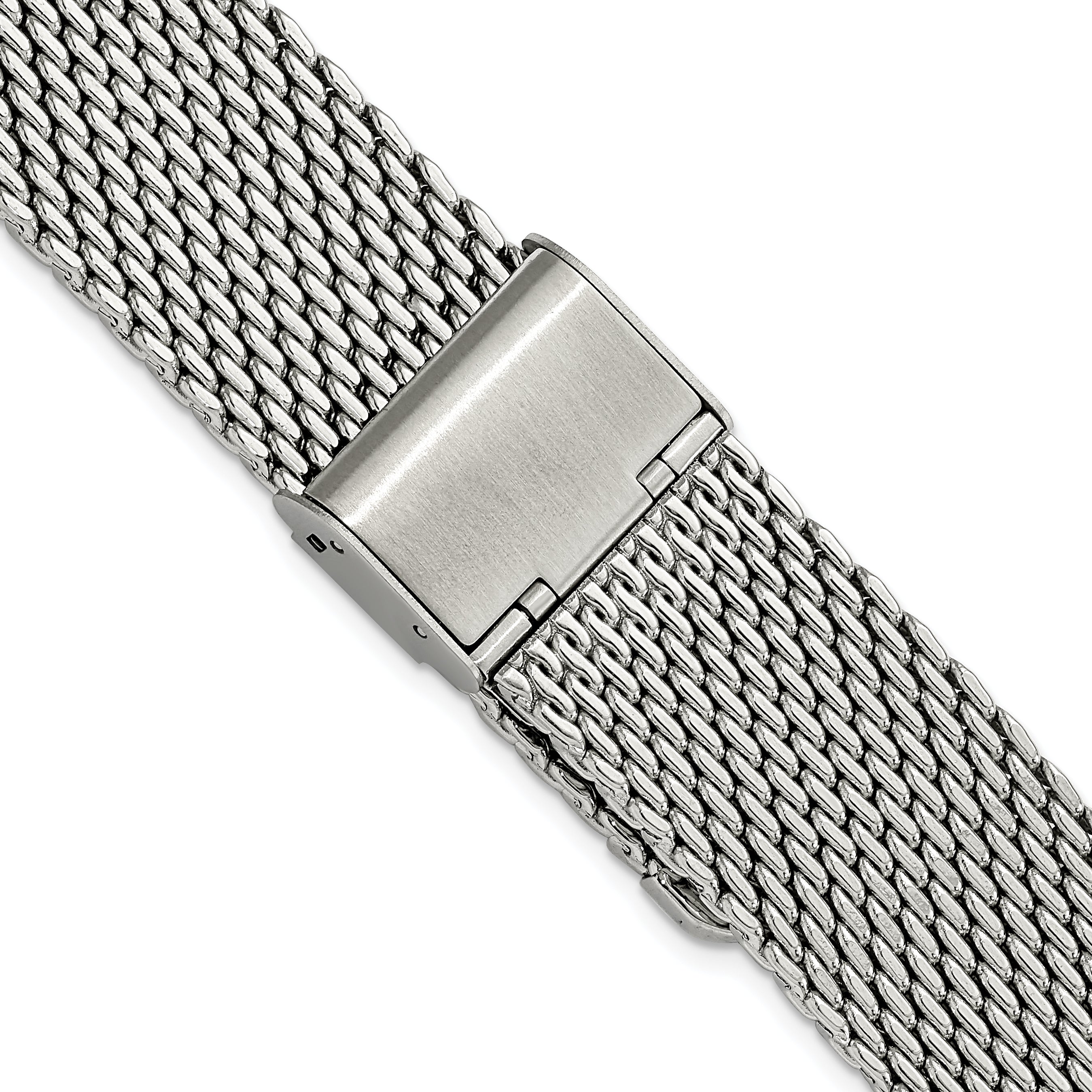 18mm Stainless Steel Mesh with Deployment Clasp 7.5 inch Watch Strap