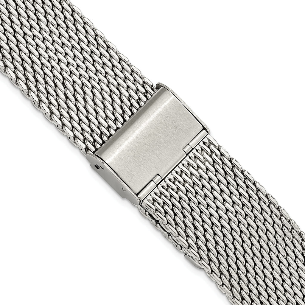 Mesh Watch Band with Deployment Buckle in Stainless Steel, Adjustable - Sophia Jewelers