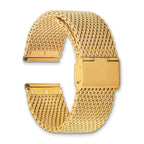18mm Gold-tone Stainless Mesh with Deployment Clasp 7.5 inch Watch Band