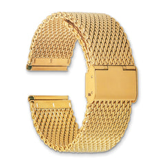 18mm Gold-tone Stainless Mesh with Deployment Clasp 7.5 inch Watch Band