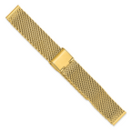 18mm Gold-tone Stainless Mesh with Deployment Clasp 7.5 inch Watch Band