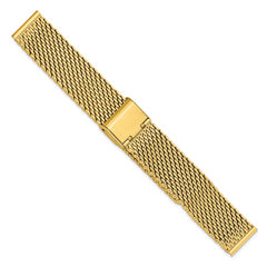 18mm Gold-tone Stainless Mesh with Deployment Clasp 7.5 inch Watch Band