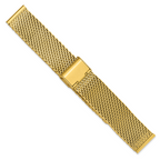 DeBeer 20mm Gold-tone Stainless Mesh with Deployment Clasp 7.5 inch Watch Strap