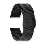 18mm Matte Black PVD-plated Stainless Mesh with Deployment Clasp 7.5 inch Watch Strap