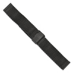18mm Matte Black PVD-plated Stainless Mesh with Deployment Clasp 7.5 inch Watch Strap