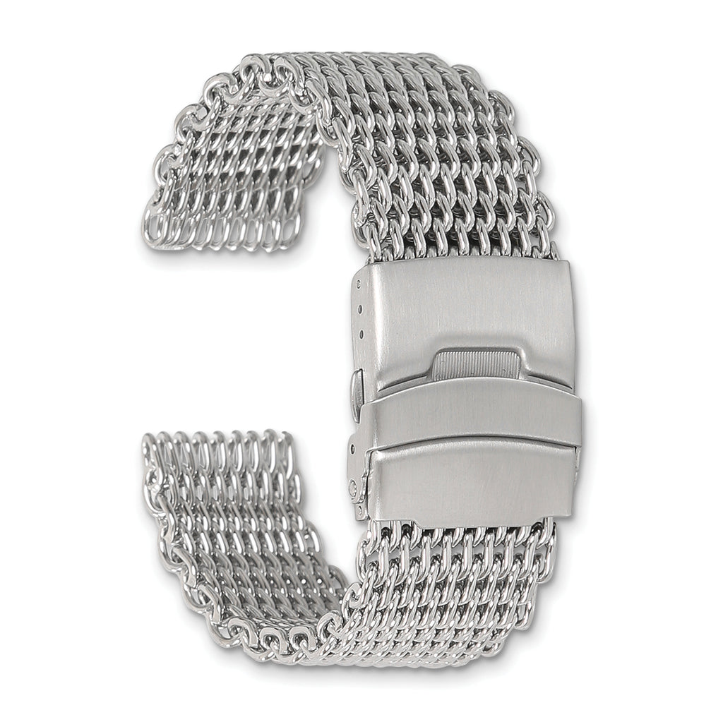 20mm Stainless Steel Shark Mesh with Divers Clasp 7 inch Watch Strap