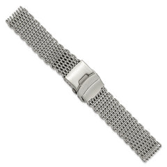20mm Stainless Steel Shark Mesh with Divers Clasp 7 inch Watch Strap