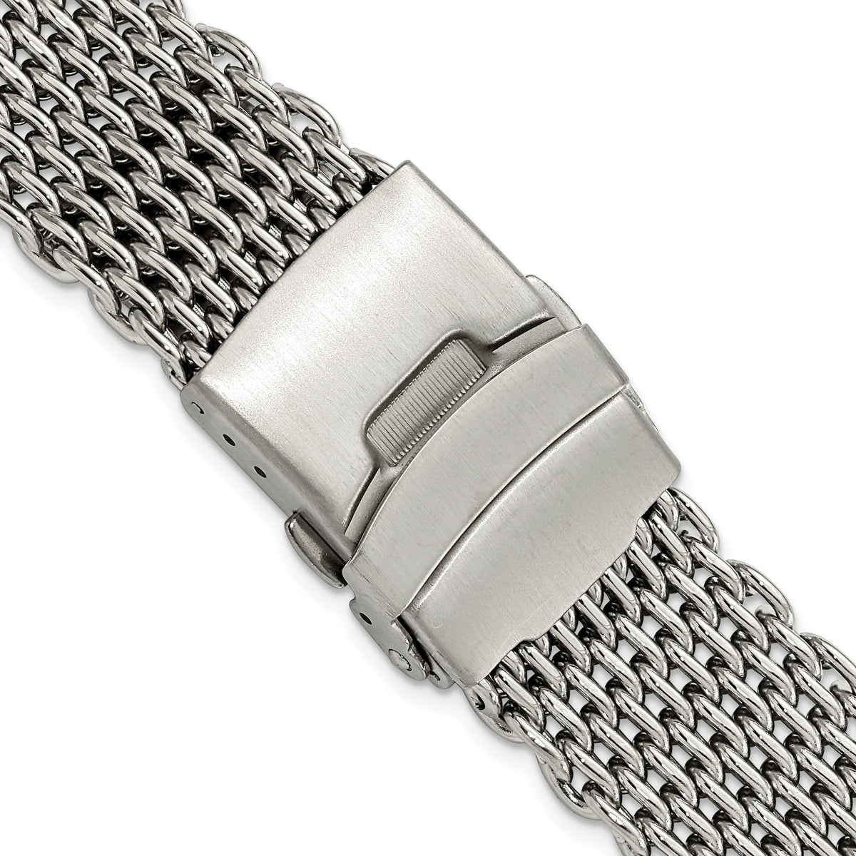 DeBeer 20mm Stainless Steel Shark Mesh with Divers Clasp 7 inch Watch Strap