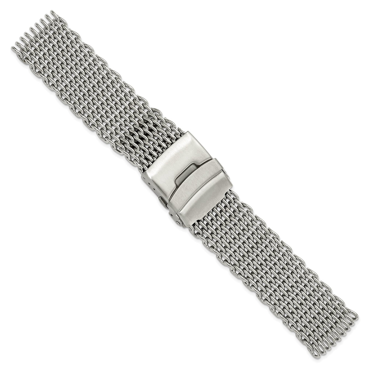 DeBeer 24mm Stainless Steel Shark Mesh with Divers Clasp 7 inch Watch Strap