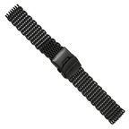 20mm Matte Black PVD-plated Stainless Shark Mesh with Divers Clasp 7 inch Watch Strap